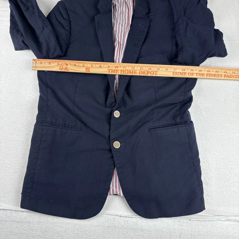 Brooks Brothers Red Fleece Navy Sport Coat 40S Gold Buttons Marzotto Fabric